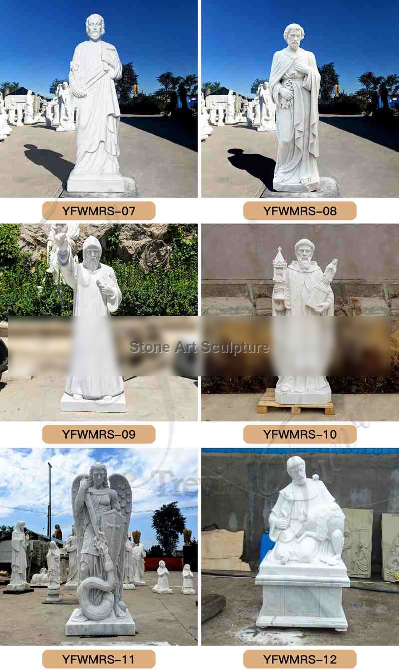 Catholic Church Marble St.Patrick Garden Statue Outdoor Decor for Sale CHS-857 detail image