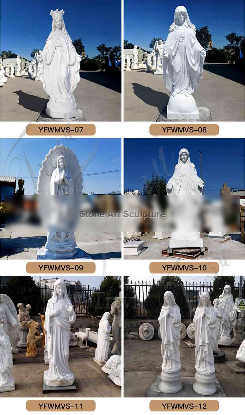 Marble Statue of Mary and Jesus Madonna of Bruges for Garden CHS-867 detail image