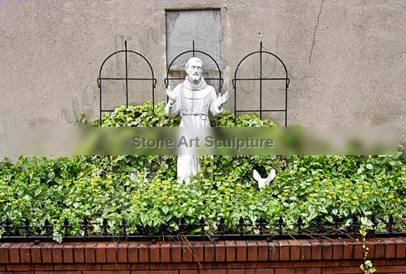 Mount Assisi Marble Saint Francis Garden Statue for Sale CHS-871 detail image