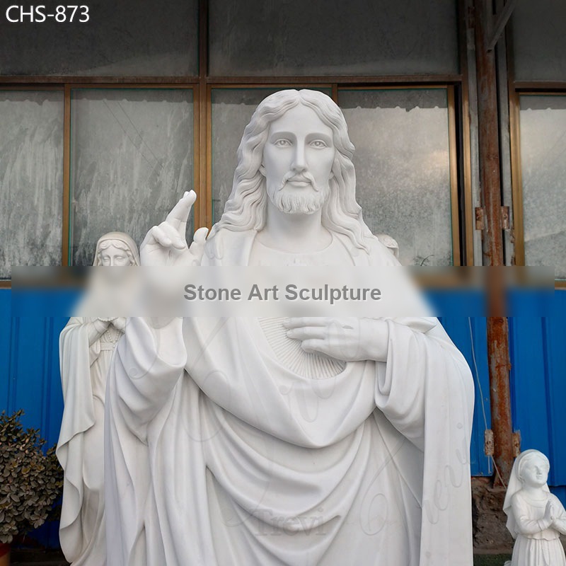 Life Size Marble Jesus Statue with Sacred Heart for Sale CHS-873 detail image