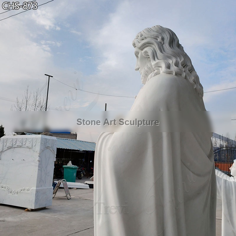 Life Size Marble Jesus Statue with Sacred Heart for Sale CHS-873 detail image