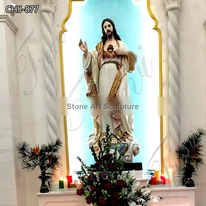 Marble Church Sacred Heart Garden Jesus Statue Factory Supplier CHS-877
