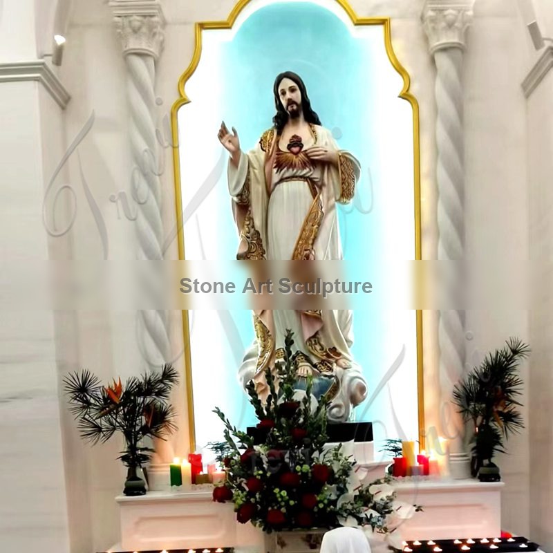 Marble Church Sacred Heart Garden Jesus Statue Factory Supplier CHS-877 detail image