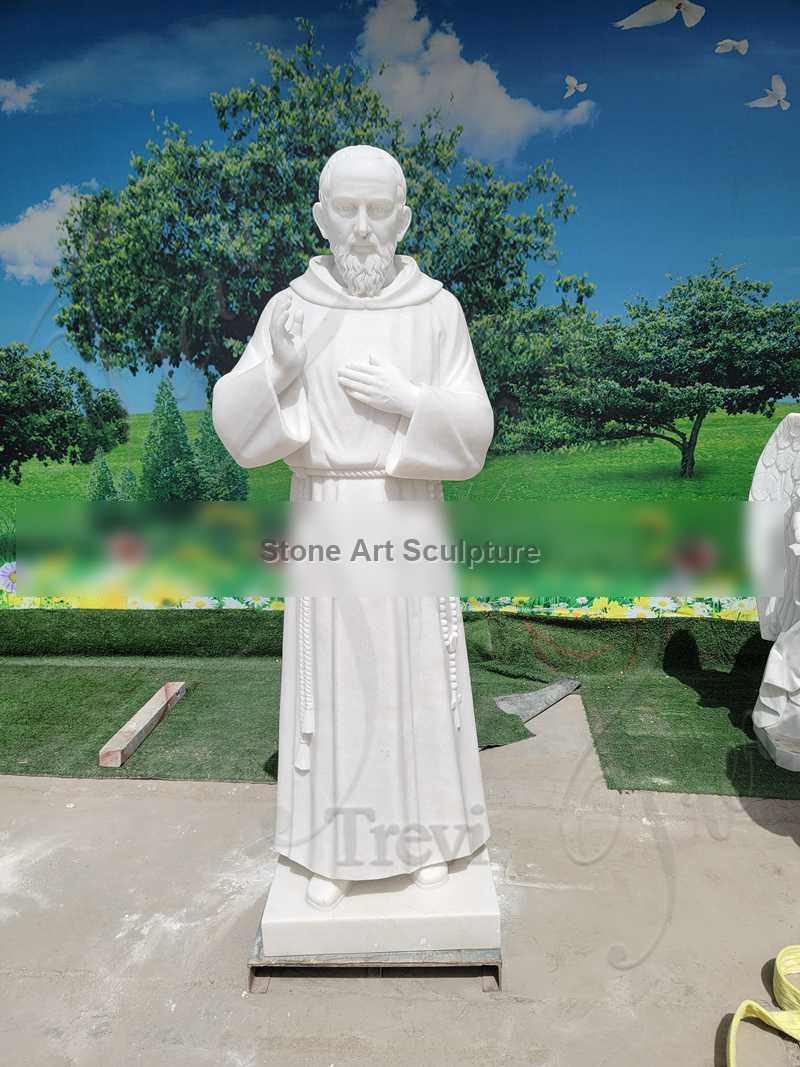 Marble St. Padre Pio Statue Outdoor Garden Decor for Sale CHS-879 detail image