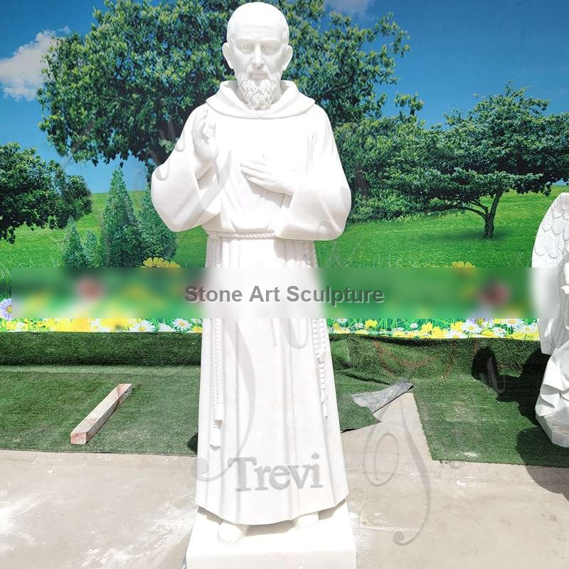Marble St. Padre Pio Statue Outdoor Garden Decor for Sale CHS-879 detail image