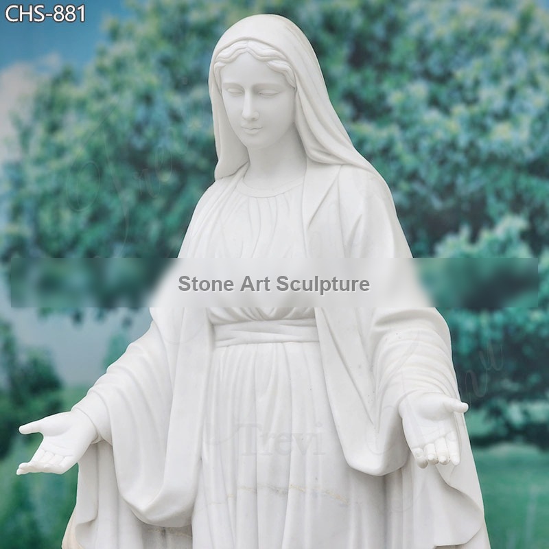 Religious Marble Virgin Mary Lawn Sculpture Factory Supplier CHS-881 detail image