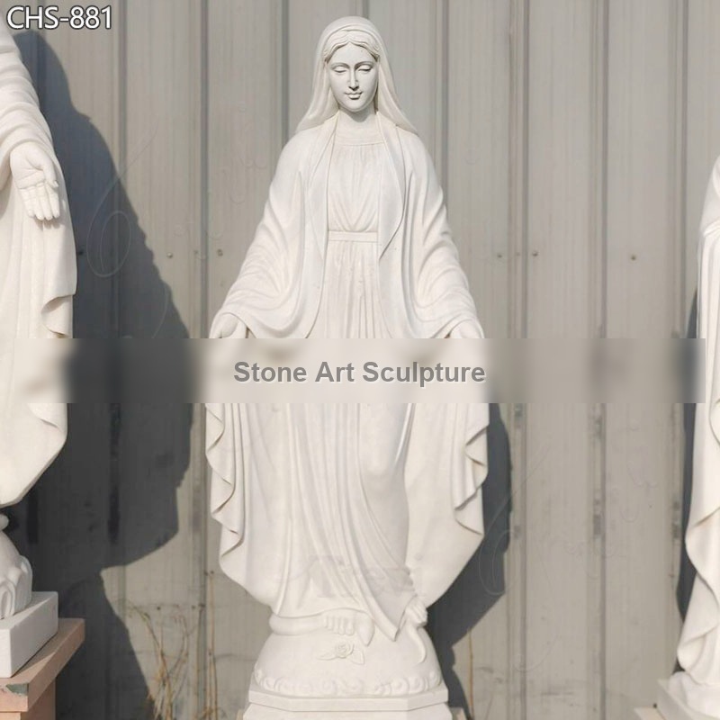 Religious Marble Virgin Mary Lawn Sculpture Factory Supplier CHS-881 detail image