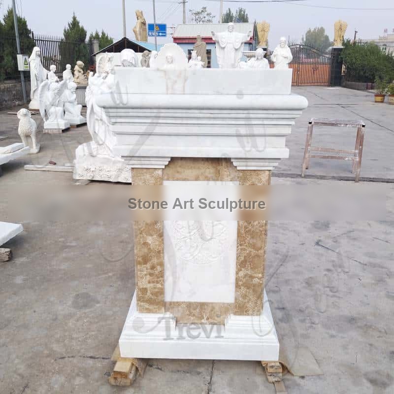 Carved Religious Marble Pulpits Catholic Church Decor for Sale CHS-882 detail image