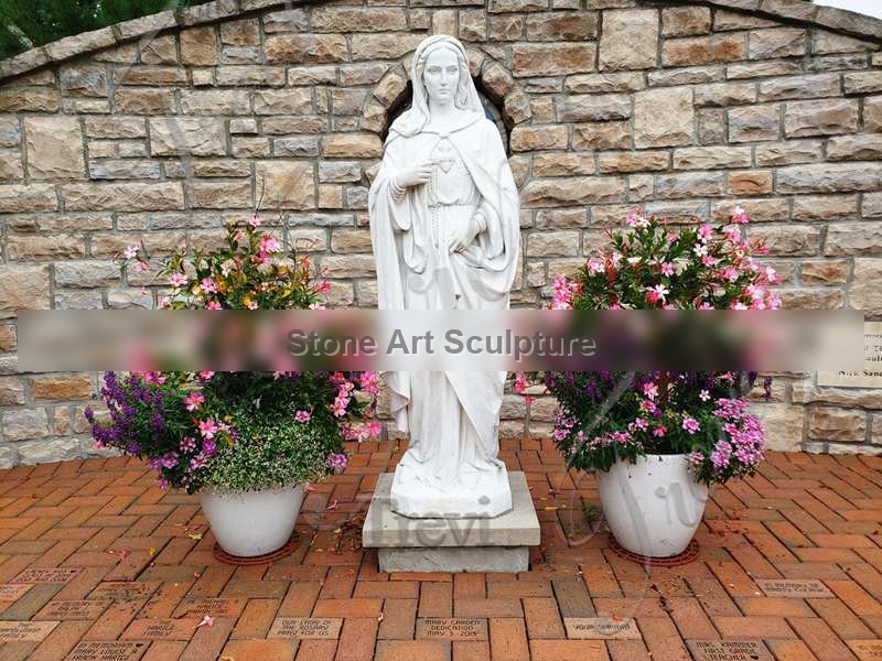 Outdoor Marble Virgin Mary Garden Statue for Sale CHS-884 detail image