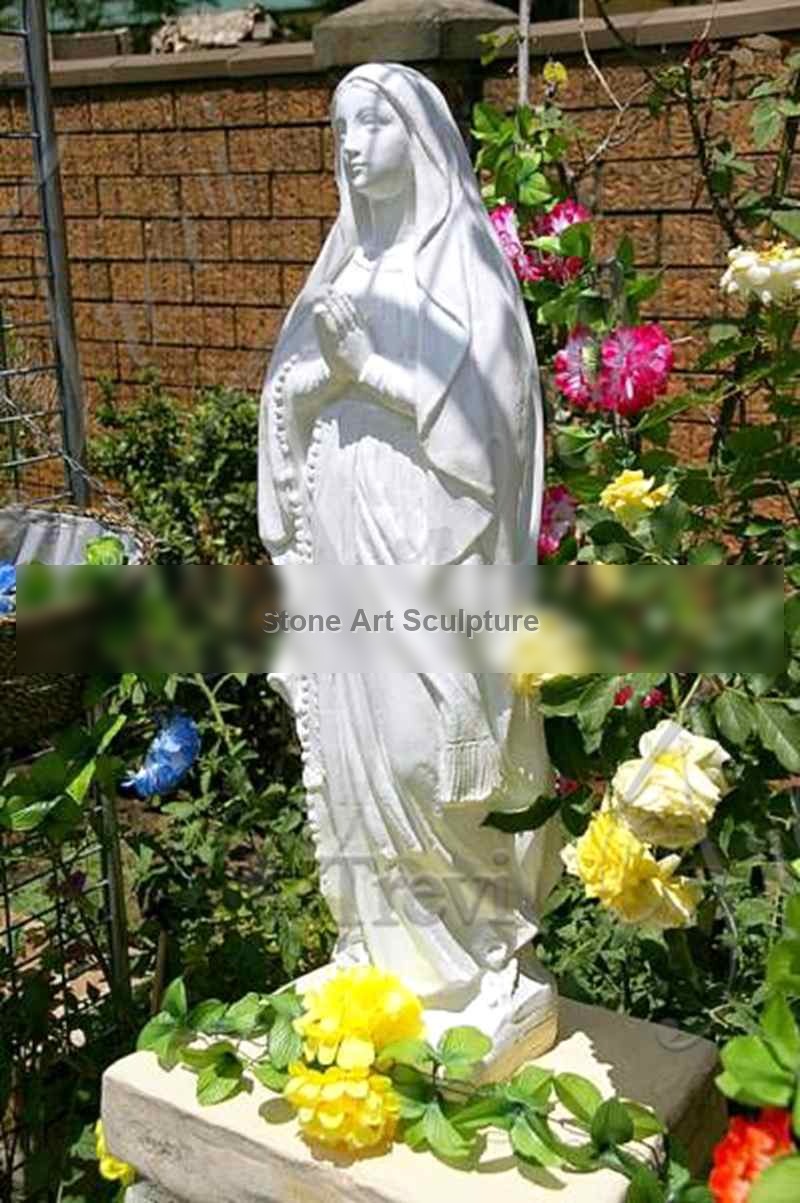 Outdoor Marble Virgin Mary Garden Statue for Sale CHS-884 detail image