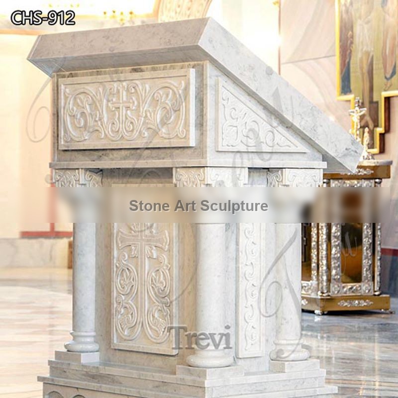 White Marble Catholic Church Pulpit for Sale CHS-912