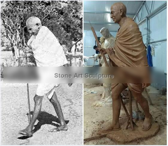 Custom India superhero stone statues of Gandhi for sale TMC-28 detail image
