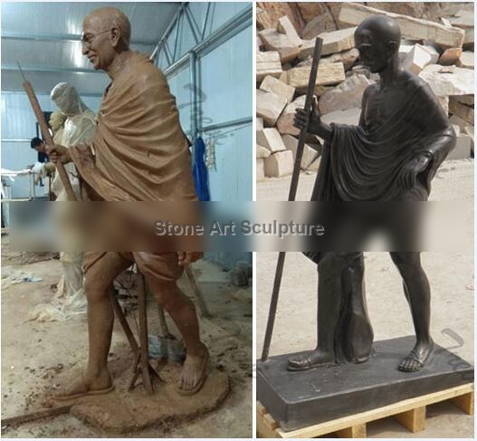 Custom India superhero stone statues of Gandhi for sale TMC-28 detail image