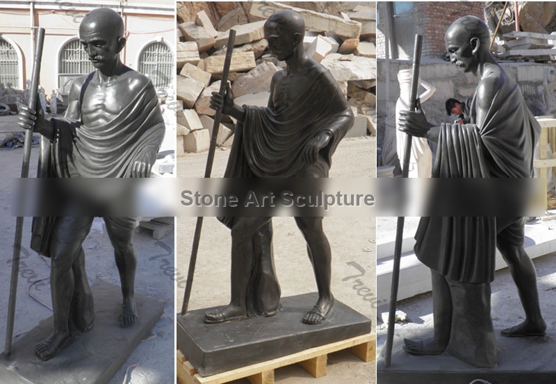 Custom India superhero stone statues of Gandhi for sale TMC-28 detail image