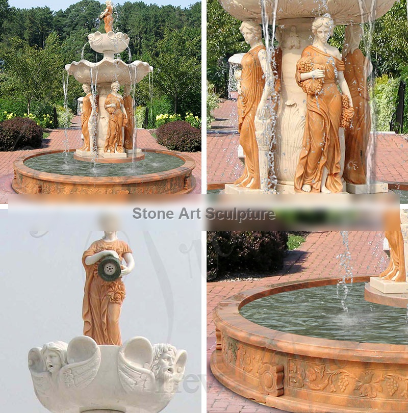 Elegant Young Lady Marble Fountain For Sale MOKK-523 detail image