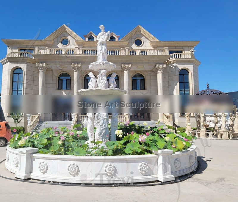 Elegant Young Lady Marble Fountain For Sale MOKK-523 detail image