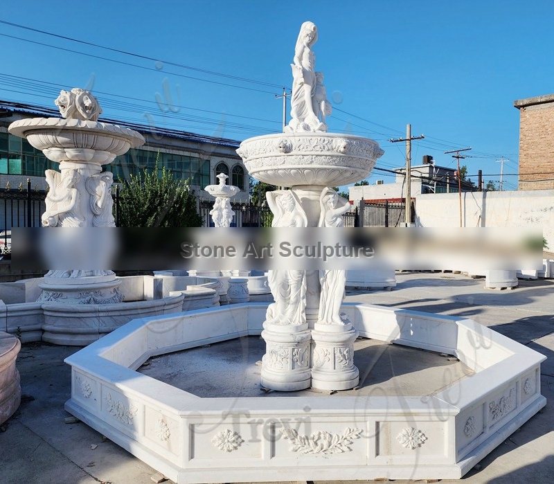Elegant Young Lady Marble Fountain For Sale MOKK-523 detail image
