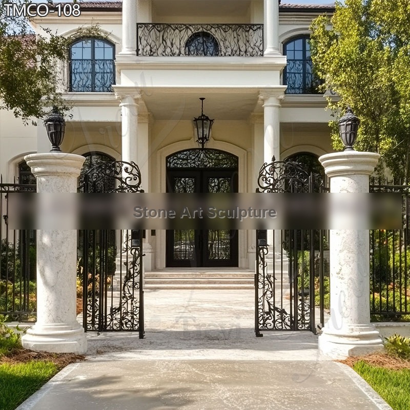 Exquisite Hand Carved Marble Gate Pillars detail image