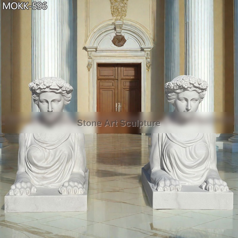 Exquisite Marble Female Sphinx Statues for Sale