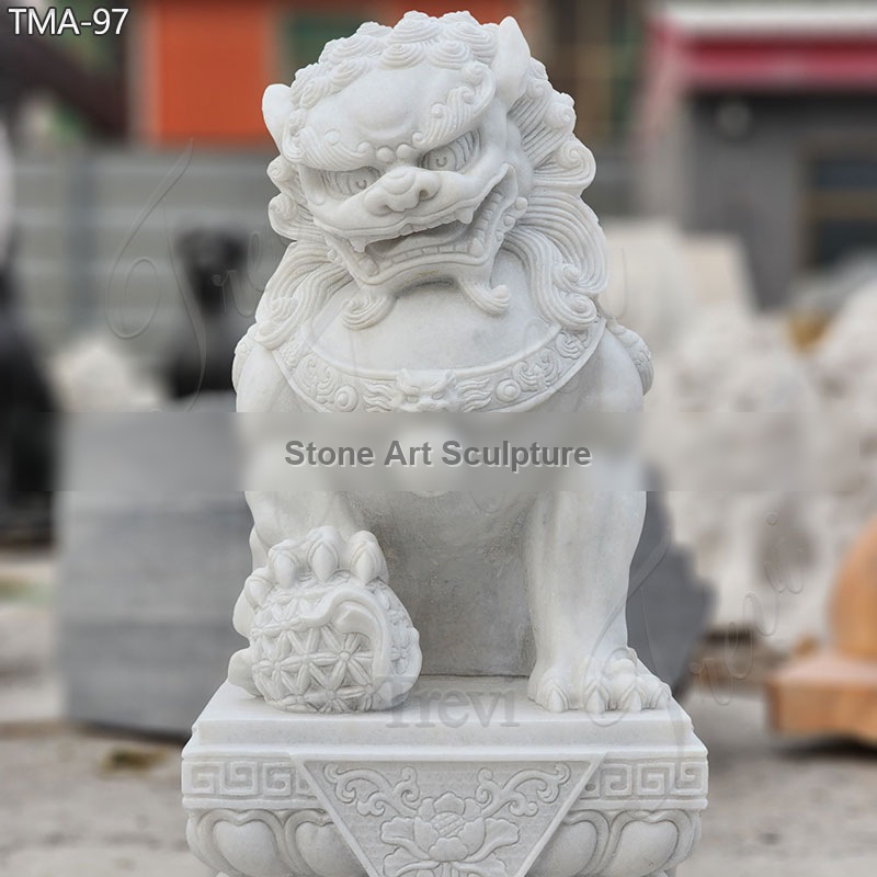 Factory Guardian foo dog statues pair artwork for driveway TMA-97 detail image
