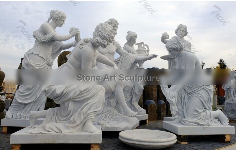Famous Marble Apollo Bath Group sculpture for Garden Decoration TMC-35 detail image