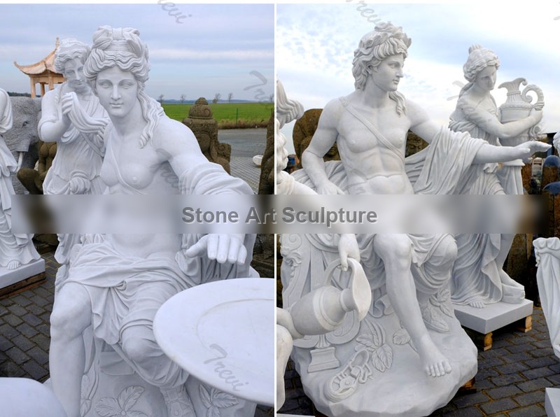Famous Marble Apollo Bath Group sculpture for Garden Decoration TMC-35 detail image