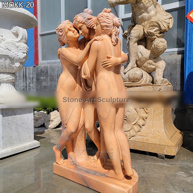 Garden Marble 3 Graces Sculpture Louvre Replica for Sale TMC-20 detail image