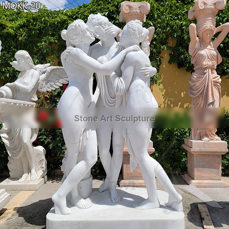 Garden Marble 3 Graces Sculpture Louvre Replica for Sale TMC-20 detail image