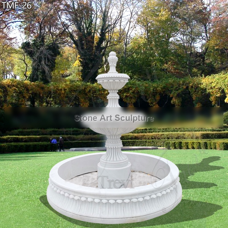 Garden Outdoor White Marble Water Fountain for Sale TMF-26 detail image