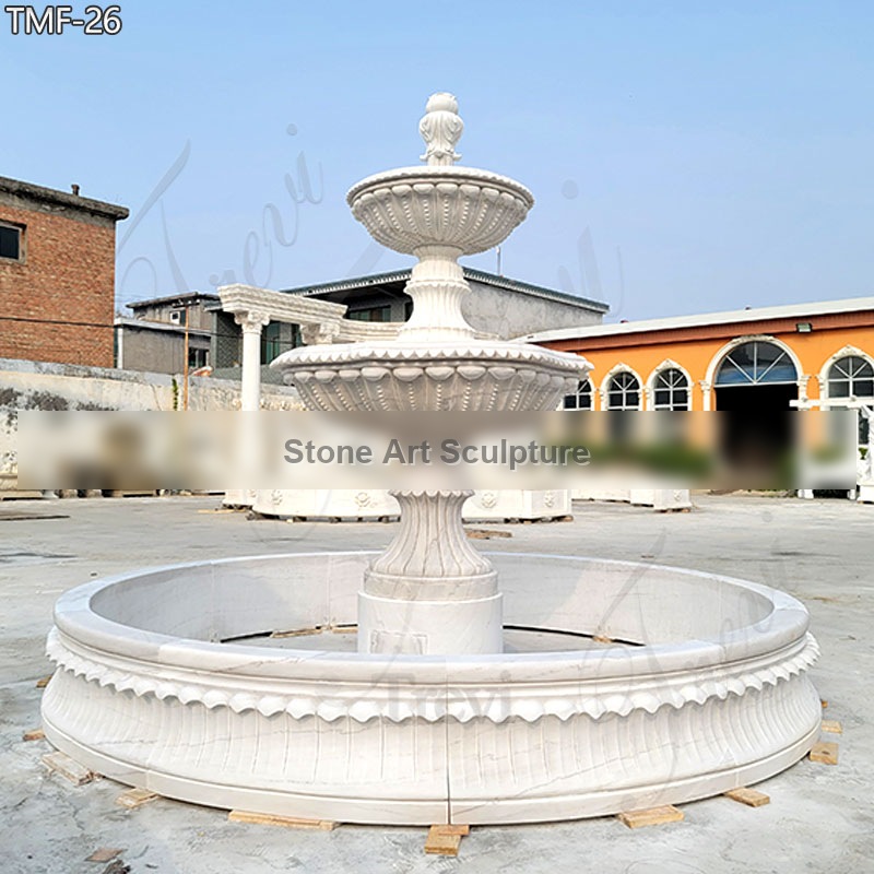 Garden Outdoor White Marble Water Fountain for Sale TMF-26 detail image