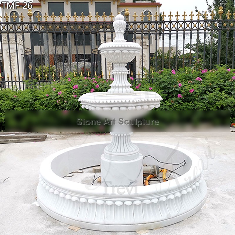 Garden Outdoor White Marble Water Fountain for Sale TMF-26 detail image