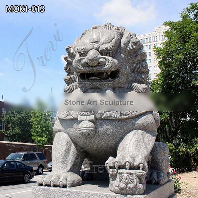 Granite Chinese Guardian Lion Statue Home Decor for Sale MOK1-013 detail image