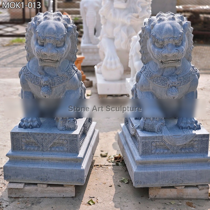 Granite Chinese Guardian Lion Statue Home Decor for Sale MOK1-013 detail image