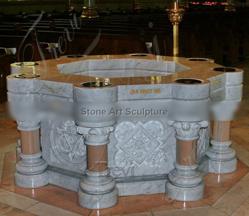 High-Quality Marble Baptismal Font for Catholic Church detail image