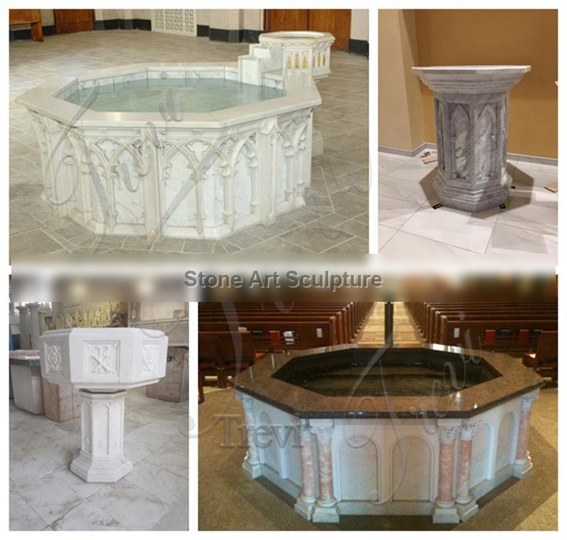 High-Quality Marble Baptismal Font for Catholic Church detail image
