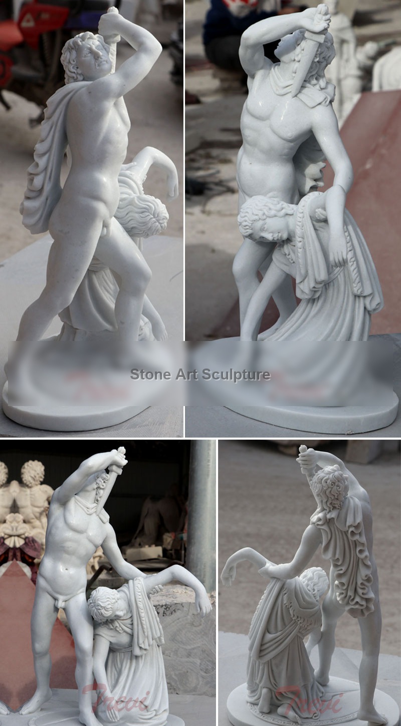 Home decor Ludovisi Gaul kills his wife famous marble garden art statues TCH-18 detail image