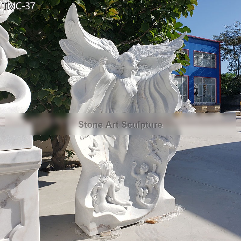 Large Marble Angel Statue for Sale TMC-37 detail image