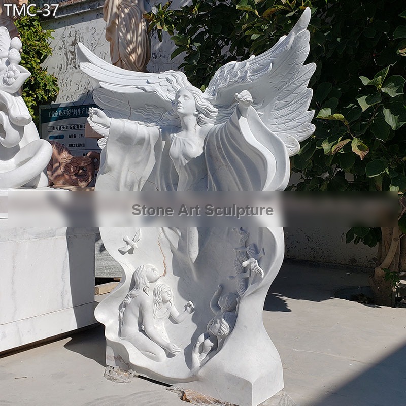 Large Marble Angel Statue for Sale TMC-37 detail image