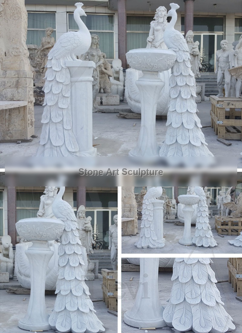 Large Pure Hand Craved White Marble Planter Animal Flower Pot MOKK-526 detail image
