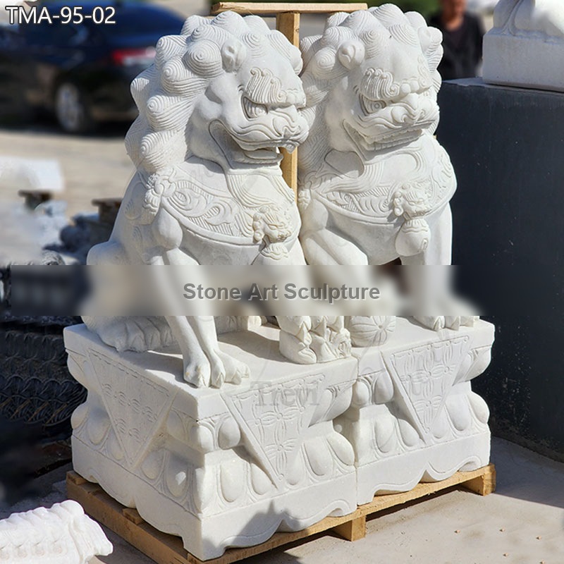 Life-Size Feng Shui Dog Lion Statue in front of House Meaning TMA-95 detail image