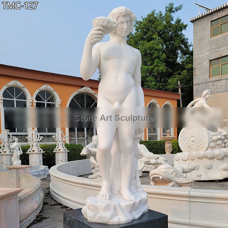 Life Size Marble Bacchus Statue Michelangelo detail image
