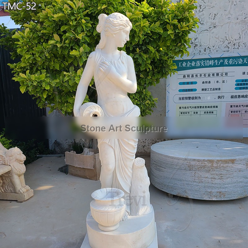 Life Size Marble Female Sculpture Holding Jar for Sale detail image