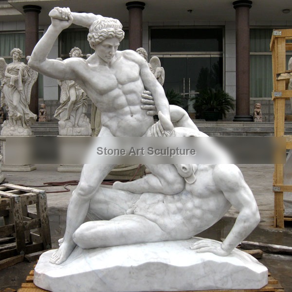 Life Size Marble Garden Decor Hercules And Minotaur Statue for Sale MOKK-78