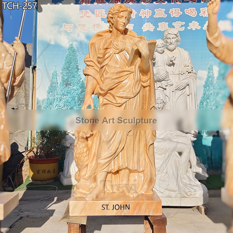Life Size Marble Saint John Statue detail image