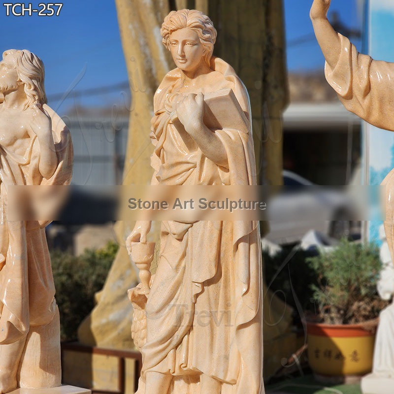 Life Size Marble Saint John Statue detail image