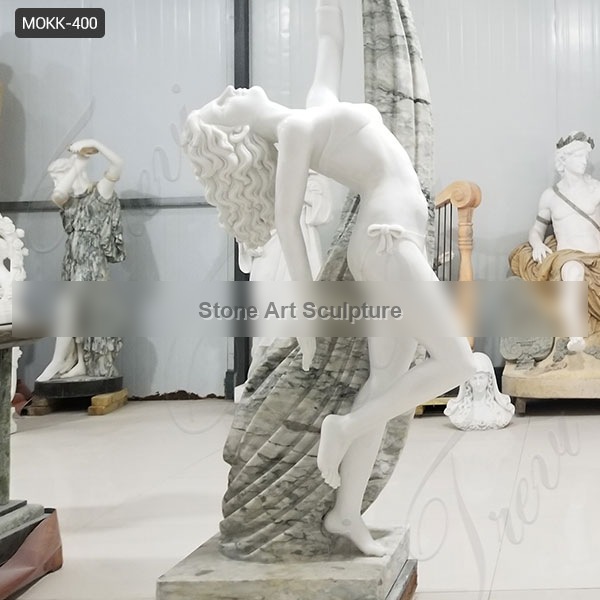 Life Size Outdoor Beautiful White Marble Dancing Girl Statue for Sale MOKK-400