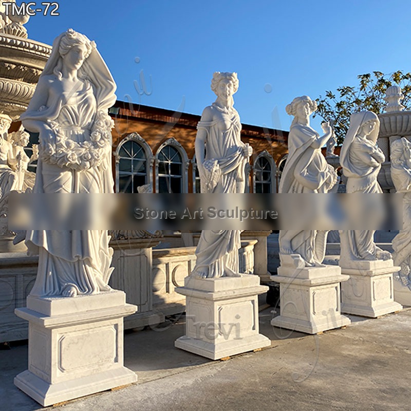 Life-Size Outdoor Four Season Marble Goddess Statue for Sale TMC-72 detail image