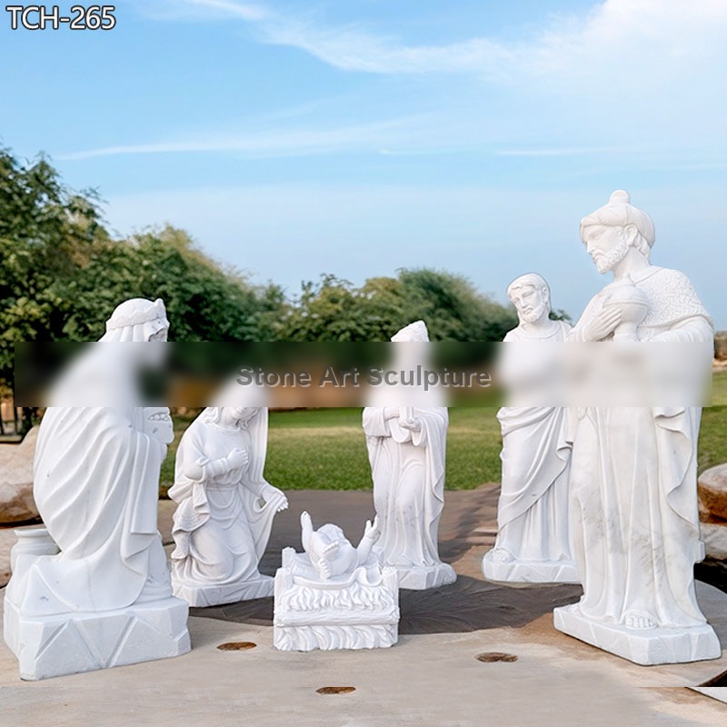 Life Size Religious Nativity Scene Statue in Marble