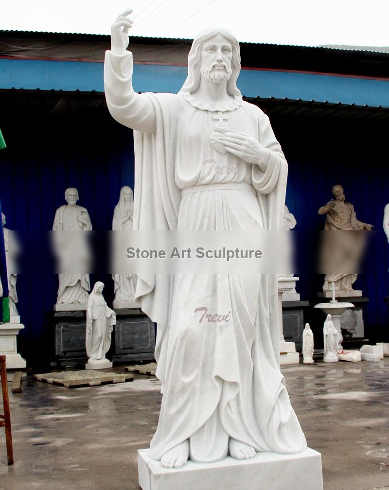 Life Size Sacred Heart of Jesus Christ Sculpture Factory Directly Supply TCH-07 detail image