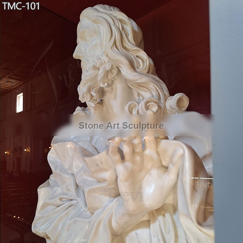 Marble Bust of the Savior by Lorenzo Bernini for Sale detail image